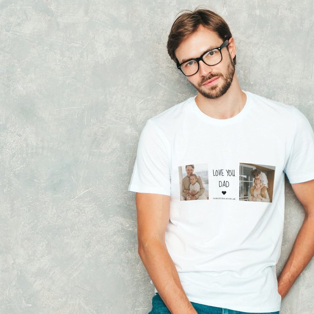 Modern Collage Photo & Love You Dad Gift T-Shirt (Creator Uploaded)