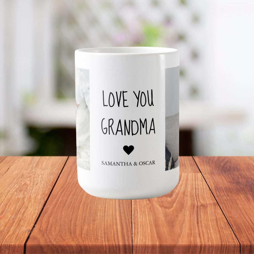 Discover Modern Collage Photo Love You Grandma Best Gift Coffee Mug