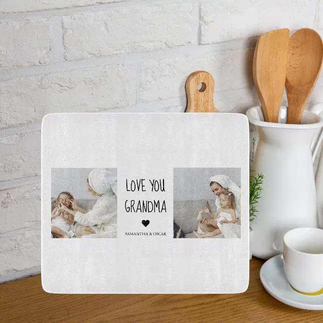 Discover Modern Collage Photo Love You Grandma Best Gift Cutting Board
