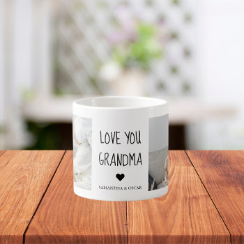 Modern Collage Photo Love You Grandma Best Gift Espresso Cup by LovePattern at Zazzle