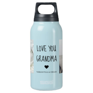 Modern Collage Photo Love You Grandma Best Gift Insulated Water Bottle