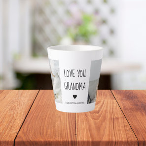 Modern Collage Photo Love You Grandma Best Gift Latte Mug
