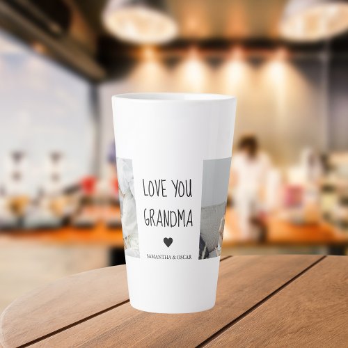 Modern Collage Photo Love You Grandma Best Gift Latte Mug