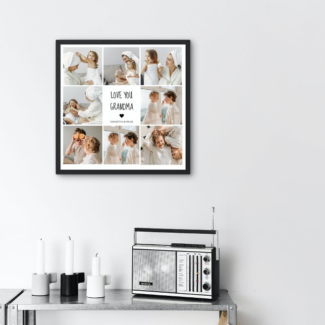 Modern Collage Photo Love You Grandma Best Gift Poster (Creator Uploaded)