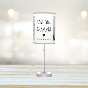 Modern Collage Photo Love You Grandma Best Gift Table Lamp