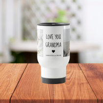 Modern Collage Photo Love You Grandma Best Gift Travel Mug