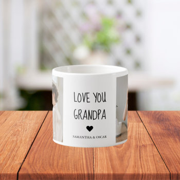 Modern Collage Photo Love You Grandpa Best Gift Espresso Cup by LovePattern at Zazzle