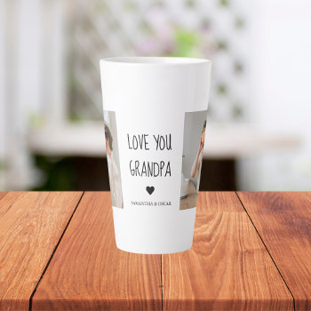 Modern Collage Photo Love You Grandpa Best Gift Latte Mug by LovePattern at Zazzle