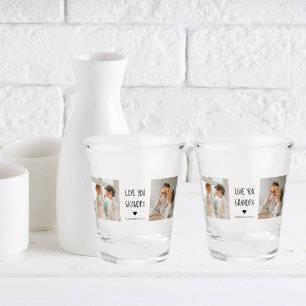 Modern Collage Photo Love You Grandpa Best Gift Shot Glass