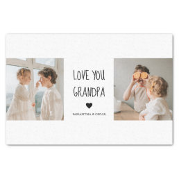 Modern Collage Photo Love You Grandpa Best Gift Tissue Paper