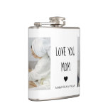 Modern Collage Photo Love You Mom Best Gift Flask