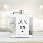Modern Collage Photo Love You Mom Best Gift Flask<br><div class="desc">If you're looking for a heartfelt and meaningful gift to show your love and appreciation for your mom, a modern collage photo could be a great choice. A modern collage photo is a unique and creative way to display your favorite memories with your mom. It typically involves combining several photos...</div>