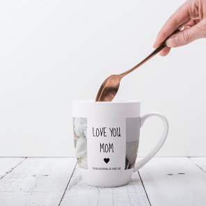 Modern Collage Photo Love You Mom Best Gift Latte Mug