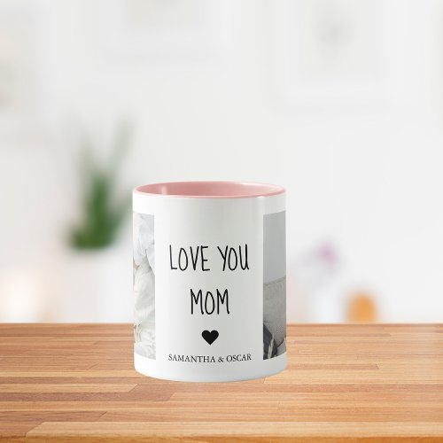 Modern Collage Photo Love You Mom Best Gift Mug