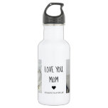 Modern Collage Photo Love You Mom Best Gift Stainless Steel Water Bottle