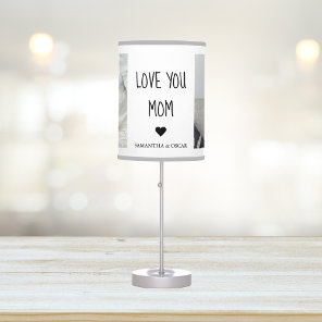 Modern Collage Photo Love You Mom Best Gift Table Lamp