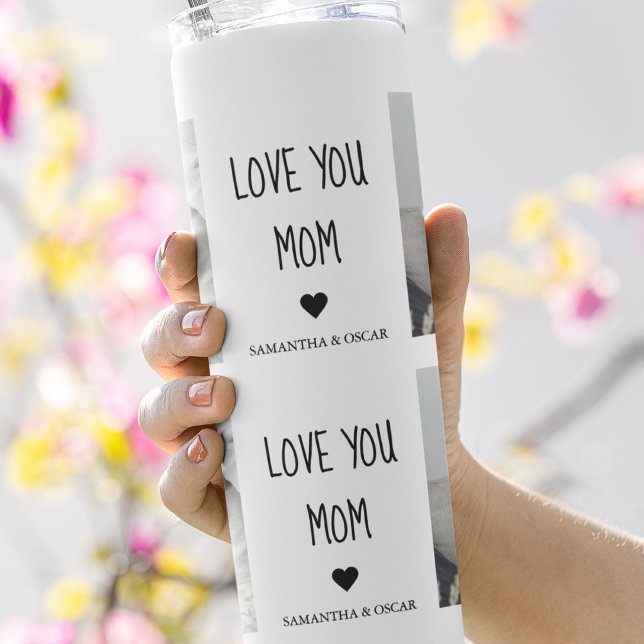 Modern Collage Photo Love You Mom Best Gift Thermal Tumbler (Creator Uploaded)