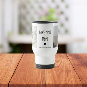 Modern Collage Photo Love You Mom Best Gift Travel Mug