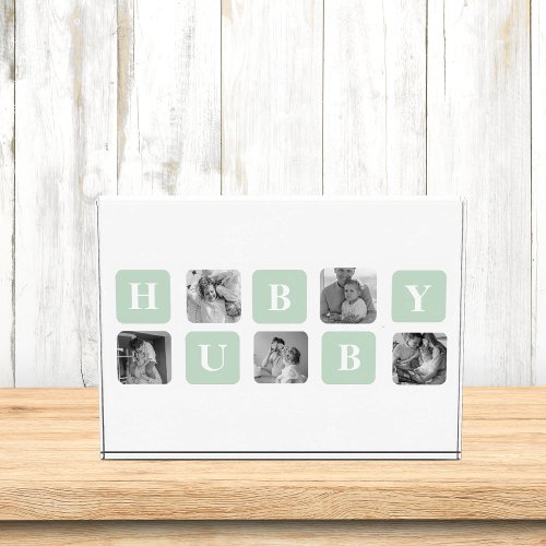 Modern Collage Photo Mint Best Hubby Gift