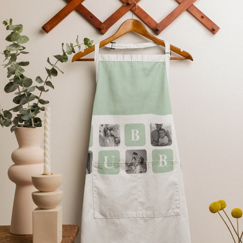 Modern Collage Photo Mint Best Hubby Gift Apron