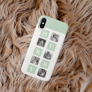 Modern Collage Photo Mint Best Hubby Gift iPhone XS Case