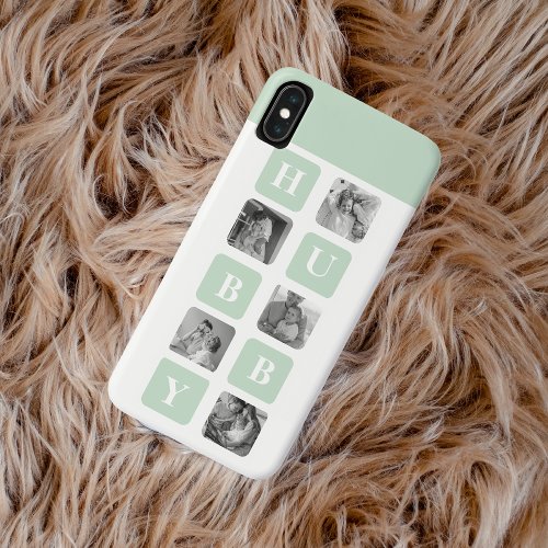 Modern Collage Photo Mint Best Hubby Gift iPhone XS Max Case