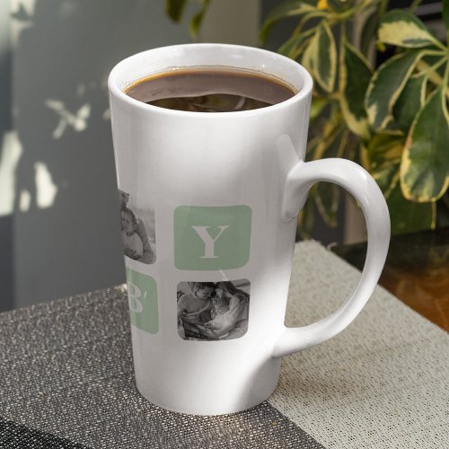 Modern Collage Photo Mint Best Hubby Gift Latte Mug