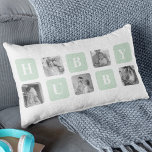 Modern Collage Photo Mint Best Hubby Gift Lumbar Pillow<br><div class="desc">Modern Collage Photo Mint Best Hubby Gift is a personalized gift idea for husbands that combines the beauty of a photo collage with the charm of a mint frame. This unique gift is designed to showcase the most memorable moments shared by the couple, such as their wedding day, romantic dates,...</div>