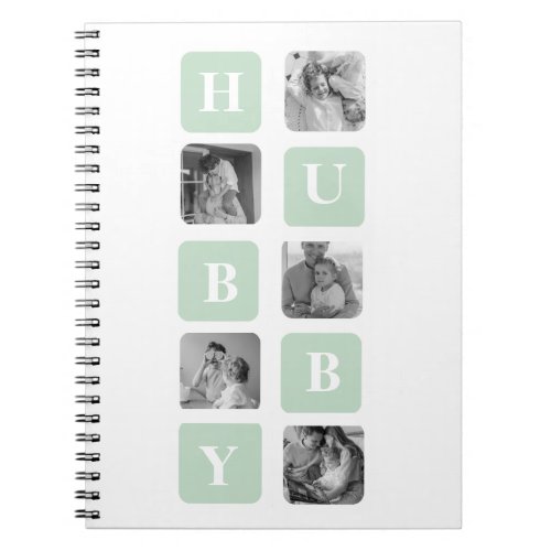 Modern Collage Photo Mint Best Hubby Gift Notebook