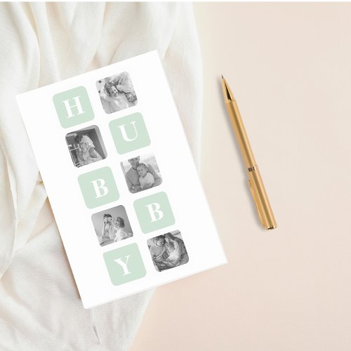 Modern Collage Photo Mint Best Hubby Gift Post_it Notes