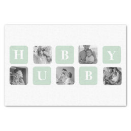 Modern Collage Photo Mint Best Hubby Gift Tissue Paper