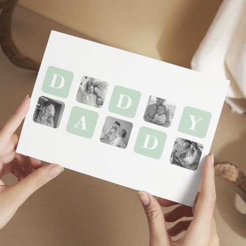 Modern Collage Photo Mint  Happy FathersDay Gift