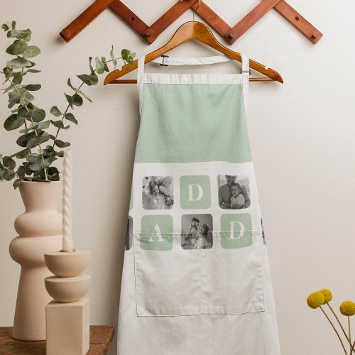 Modern Collage Photo Mint  Happy FathersDay Gift Apron