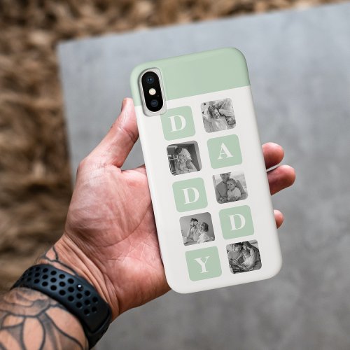 Modern Collage Photo Mint  Happy FathersDay Gift iPhone XS Case