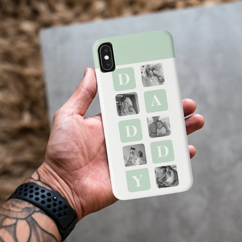 Modern Collage Photo Mint  Happy FathersDay Gift iPhone XS Max Case