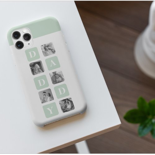 Modern Collage Photo Mint  Happy FathersDay Gift iPhone 11Pro Max Case