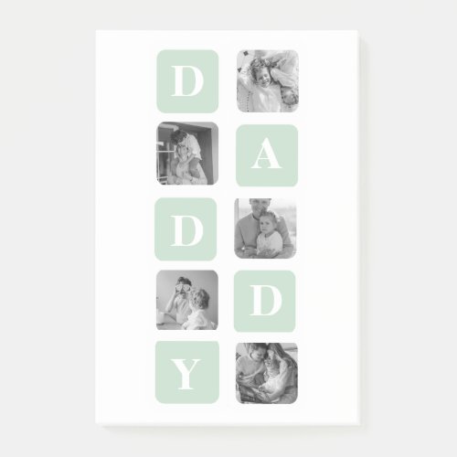 Modern Collage Photo Mint  Happy FathersDay Gift Post_it Notes