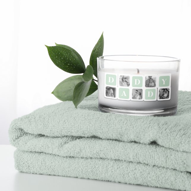 Modern Collage Photo Mint & Happy FathersDay Gift Rectangular Sticker (Creator Uploaded)