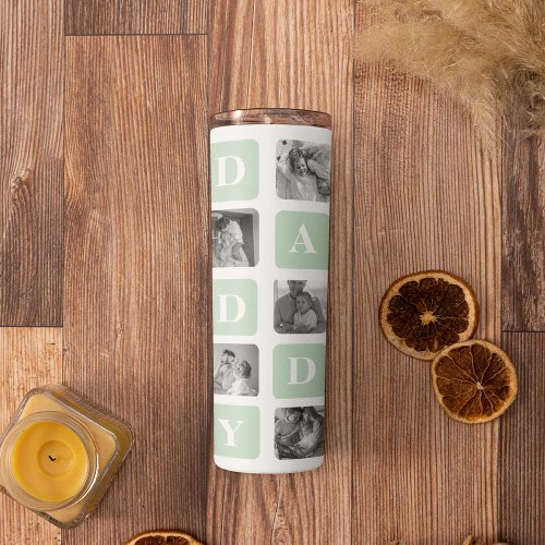 Modern Collage Photo Mint  Happy FathersDay Gift Thermal Tumbler