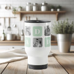 Modern Collage Photo Mint & Happy FathersDay Gift Travel Mug<br><div class="desc">As for a happy Father's Day gift, a modern collage photo mint could be a great option if your dad enjoys photography or has a particular interest in art. You could choose a selection of photos that are meaningful to him, such as family portraits or pictures from memorable trips, and...</div>