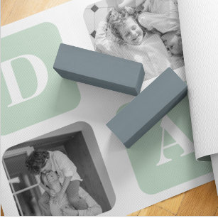 Modern Collage Photo Mint & Happy FathersDay Gift Yoga Mat