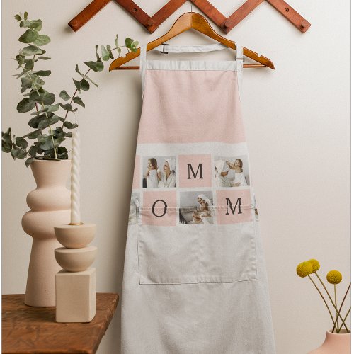 Modern Collage Photo  Pastel Pink Mommy Gift Apron