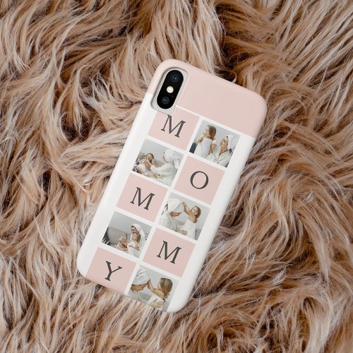 Modern Collage Photo  Pastel Pink Mommy Gift iPhone XS Case