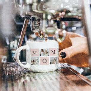 Modern Collage Photo & Pastel Pink Mommy Gift Espresso Cup