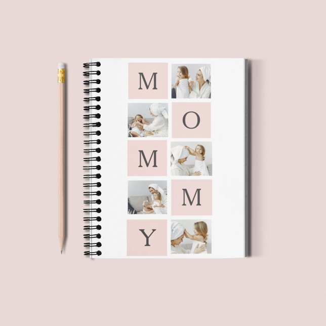 Modern Collage Photo & Pastel Pink Mommy Gift Notebook (Creator Uploaded)