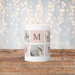 Modern Collage Photo & Pastel Pink Mommy Gift Pillar Candle<br><div class="desc">This modern collage photo and pastel pink mommy gift is the perfect way to show appreciation to a special mother in your life. The gift features a beautifully crafted collage photo that combines multiple pictures in a modern and artistic way.To complement the photo, the gift is designed with a pastel...</div>