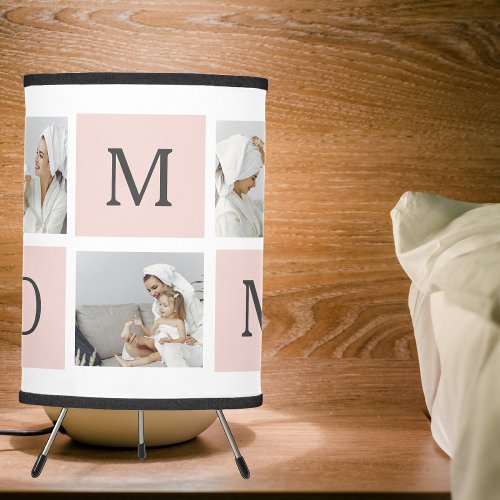 Modern Collage Photo  Pastel Pink Mommy Gift Tripod Lamp