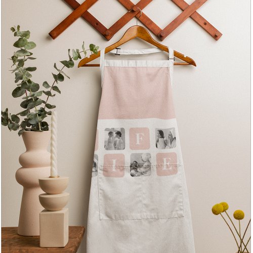 Modern Collage Photo  Pink Gift For Lovely Wifey Apron