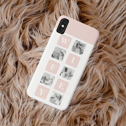 Modern Collage Photo  Pink Gift For Lovely Wifey iPhone XS Max Case