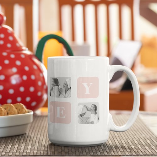 Modern Collage Photo  Pink Gift For Lovely Wifey Coffee Mug